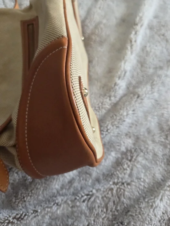 Dooney & Bourke Tan Canvas and Brown Leather Shoulder Bag - Picture 10 of 13